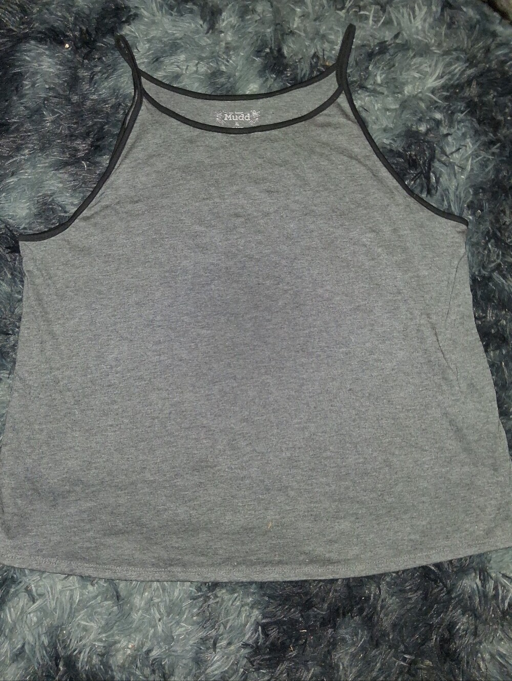 Mudd Grey Tank Top with Black Trim